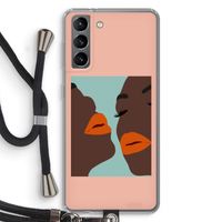 Orange lips: Samsung Galaxy S21 Transparant Hoesje met koord