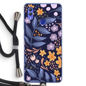 Flowers with blue leaves: Honor Note 10 Transparant Hoesje met koord