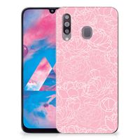 Samsung Galaxy M30 TPU Case White Flowers