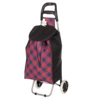 Arte Regal Boodschappen trolley Ruit - 33 l - rood/blauw - 35x88 cm - met wielen
