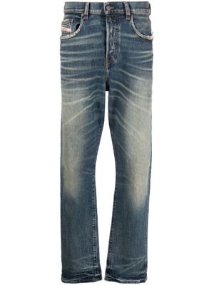 Diesel D-Viker gerafelde straight jeans - Blauw