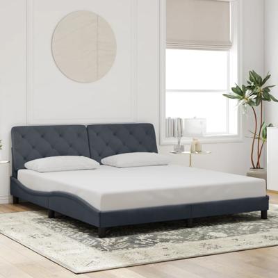 Bedframe zonder matras 180x200 cm fluweel donkergrijs