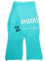 Patou écharpe à logo intarsia - Bleu