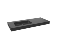 Storke Scuro High asymmetrisch linkse wastafel mat kwarts 130 x 52 cm