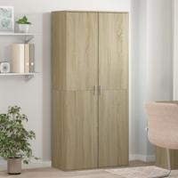 Schoenenkast 80x39x178 cm spaanplaat sonoma eikenkleurig
