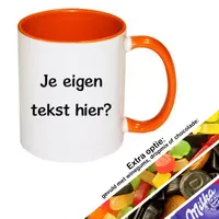 Mok met tekst (oranje) - thumbnail