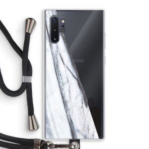 Gestreepte marmer: Samsung Galaxy Note 10 Plus Transparant Hoesje met koord