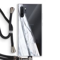 Gestreepte marmer: Samsung Galaxy Note 10 Plus Transparant Hoesje met koord