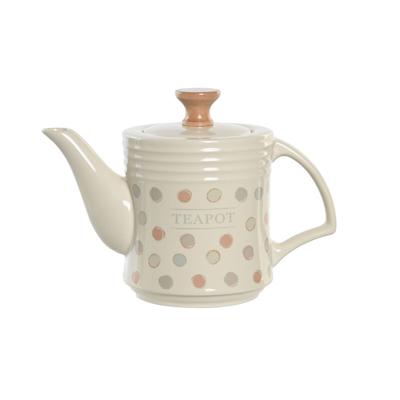 Theepot DKD Home Decor Beige Keramiek 1 L