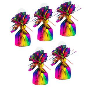 Ballon gewichtjes - 5x - regenboogkleur - 170 gram - gewichtjes voor helium ballontrosjes