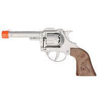 Cowboy/politie speelgoed revolver/pistool metaal 8 schots plaffertjes   -