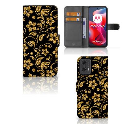 Motorola Moto G24 | G04 | G24 Power Hoesje Gouden Bloemen Motorola Moto G24 | G04 | G24 Power Hoesje Gouden Bloemen