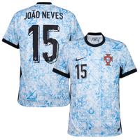 Portugal Shirt Uit 2024-2025 + João Neves 15 - thumbnail