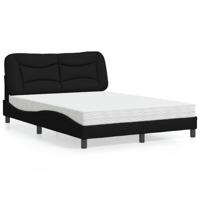 Bed met matras "Hvar" stof zwart 140x190 cm