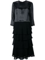 Comme Des Garçons Pre-Owned three-quarter sleeves layered dress - Noir - thumbnail