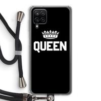 Queen zwart: Samsung Galaxy A12 Transparant Hoesje met koord