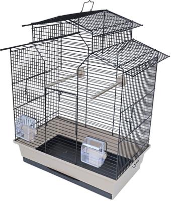 Interzoo vogelkooi Iza 2 zwart/beige - Gebr de boon