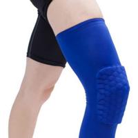 Lange sport anti-botsing anti-val ademend honingraat knie pads grootte: XL (blauw)