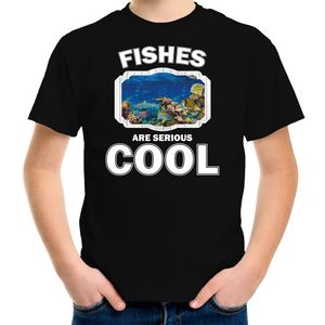 Dieren vis t-shirt zwart kinderen - fishes are cool shirt jongens en meisjes