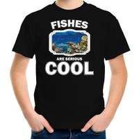 Dieren vis t-shirt zwart kinderen - fishes are cool shirt jongens en meisjes - thumbnail