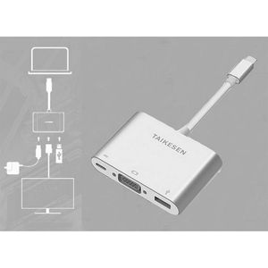 USB-C to USB 3.0/ VGA/ USB-C, Silver Adapter