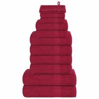 VidaXL 12-delige handdoekenset 360 g/m² 100% katoen bordeauxrood VidaXL 12-delige handdoekenset 360 g/m² 100% katoen bordeauxrood