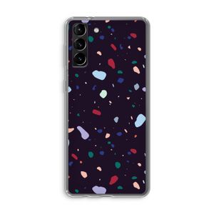 Dark Rounded Terrazzo: Samsung Galaxy S21 Plus Transparant Hoesje