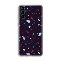 Dark Rounded Terrazzo: Samsung Galaxy S21 Plus Transparant Hoesje