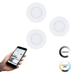 EGLO connect.z Fueva-Z Smart Inbouwlamp - Ø 8,5 cm - Wit - Set 3 spots