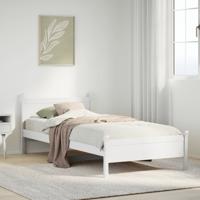 Bedframe zonder matras massief grenenhout wit 90x190 cm