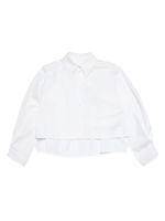 MM6 Maison Margiela Kids chemise plissée en coton à broderies - Blanc - thumbnail