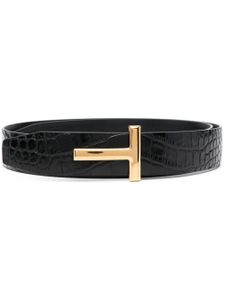 TOM FORD ceinture en cuir à effet peau de crocodile - Noir