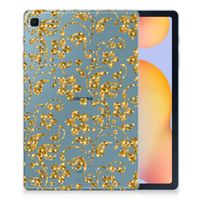 Samsung Galaxy Tab S6 Lite | S6 Lite (2022) Siliconen Hoesje Gouden Bloemen