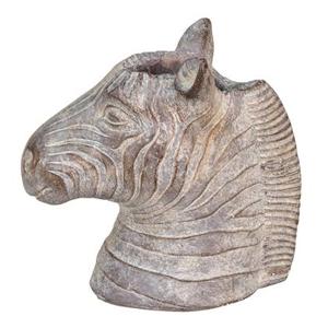 Clayre & Eef Bloempot Zebra 16x10x15 cm Grijs Steen Bloempot binnen