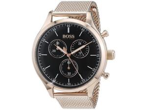 Boss Hugo Boss heren chronograaf Companion Carnation goudkleurig roestvrijstalen armbandhorloge 42 mm