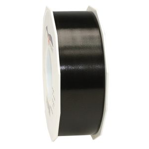 1x Luxe zwarte kunststof lint rollen 4 cm x 91 meter cadeaulint verpakkingsmateriaal - Cadeaulinten