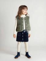 Mouwloos meisjesvest van sherpa groen Mouwloos meisjesvest van sherpa groen