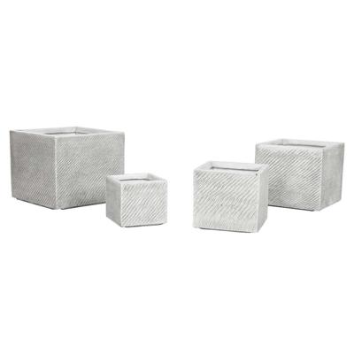 Grondlegger Home ESPRIT Grijs Magnesium 37 x 37 x 31,5 cm (4 Stuks)