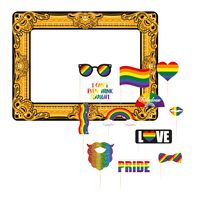 Foto prop set met frame - gay pride - 13-delig - LHBTI/LGBTQ parade - photo booth accessoires Foto prop set met frame - gay pride - 13-delig - LHBTI/LGBTQ parade - photo booth accessoires
