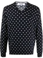 Comme Des Garçons sweat à pois - Bleu