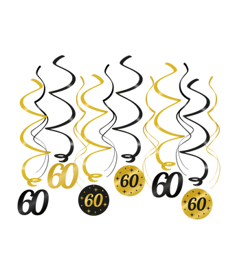 Classy Party Swirls 60 Jaar (12st)