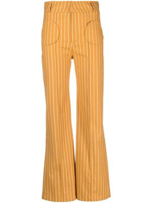 DESTREE pantalon Yoshitomo à rayures - Jaune