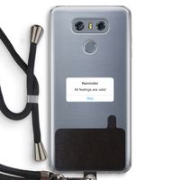 Reminder: LG G6 Transparant Hoesje met koord