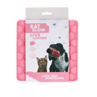 Eat Slow Live Longer Lick Mat Honeycomb Roze