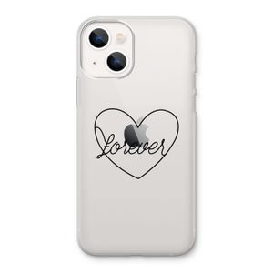 Forever heart black: iPhone 13 Transparant Hoesje