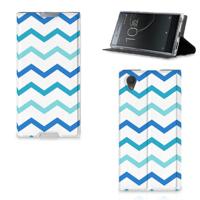 Sony Xperia L1 | Hoesje met Magneet | Zigzag Blauw