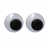 Vaessen Creative • wiebeloogjes wit-zwart 30mm 2pcs