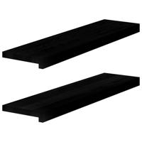 VidaXL Vensterbanken 2 st 80x20x2 cm massief eikenhout donkerbruin