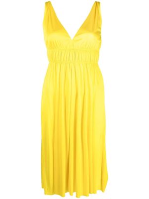 P.A.R.O.S.H. robe froncée à col v - Jaune