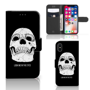 Telefoonhoesje met Naam Apple iPhone X | Xs Skull Eyes